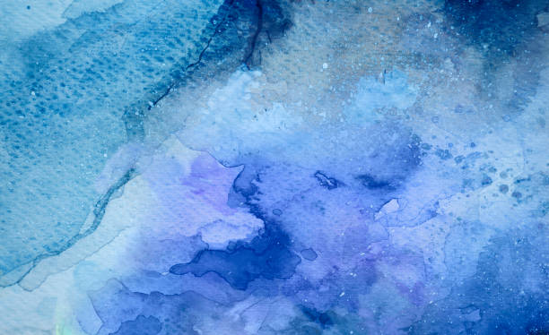 istock Blue and purple watercolor background 1141822977