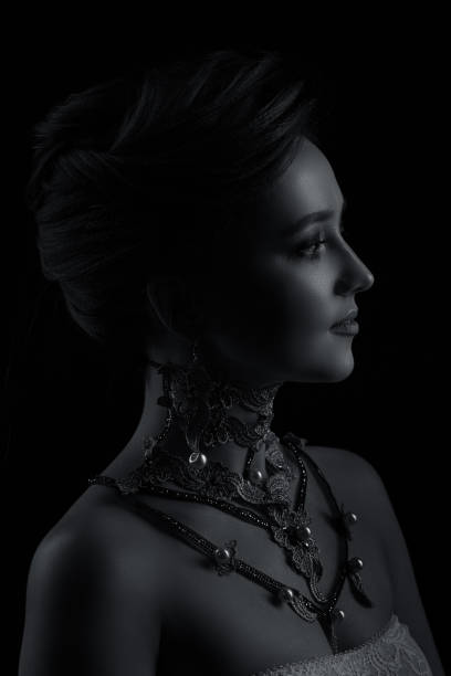 istock Low key female portrait monochrome 1141823809