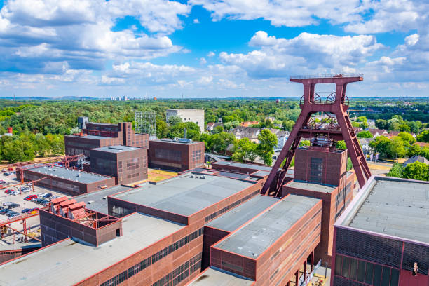 Aerial view of Zollverein industrial complex in Essen, Germany Aerial view of Zollverein industrial complex in Essen, Germany north rhine westphalia photos stock pictures, royalty-free photos & images