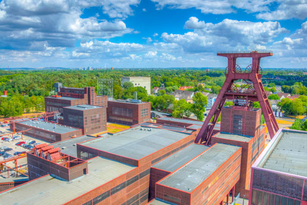 Aerial view of Zollverein industrial complex in Essen, Germany Aerial view of Zollverein industrial complex in Essen, Germany essen germany stock pictures, royalty-free photos & images