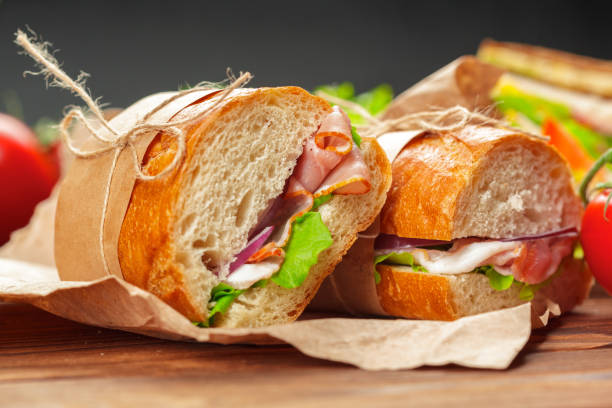 istock sandwich on a wooden table 1141839885