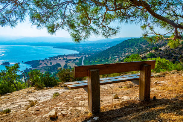 istock Bench overlooking Akamas peninsula on Cyprus 1141840209