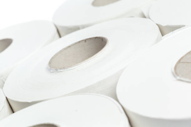 istock toilet paper on white background 1141841511