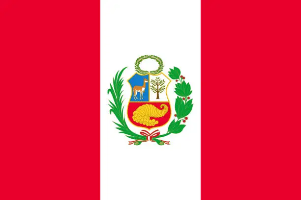 Vector illustration of National Peru flag vector illustration