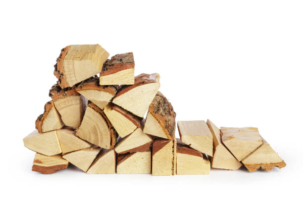 istock Pile of firewood isolated on a white background 1141842317