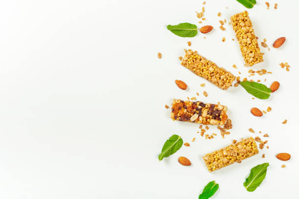 istock Granola bars isolated on white background. 1141845333