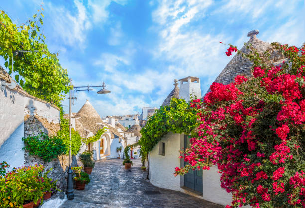 Trulli houses in Alberobello Trulli houses in Alberobello city, Apulia, Italy. trulli house stock pictures, royalty-free photos & images