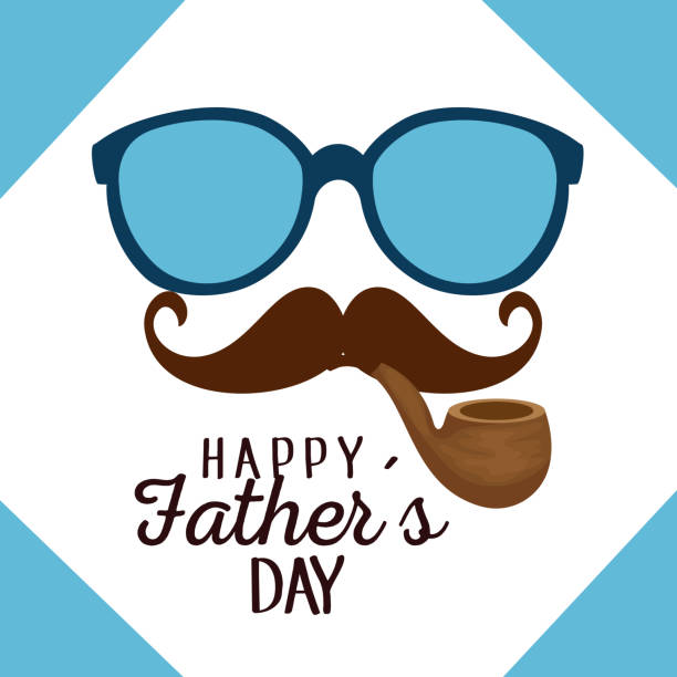 istock card with glasses and mustache with pipe to fathers day 1141857130