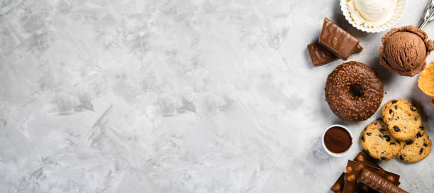 istock Selection of chocolate sweets - donut, ice cream, cookies 1141883286