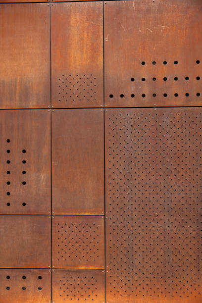 istock Rusted brown steel plate with texture 1141891936