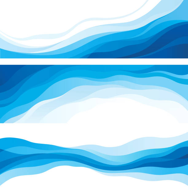 Waves Set of blue waves wave water clipart stock illustrations