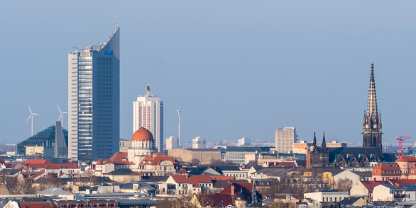 Skyline of Leipzig in Saxony