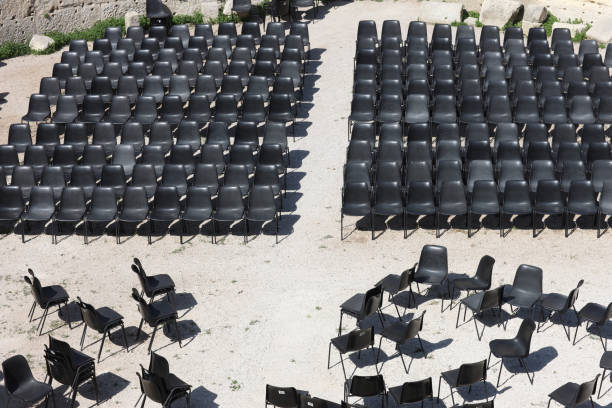 istock Ancient Roman amphitheater with modern armchairs 1141893791