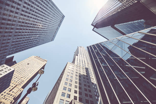 istock Looking up at Manhattan skyscrapers, New York. 1141893882