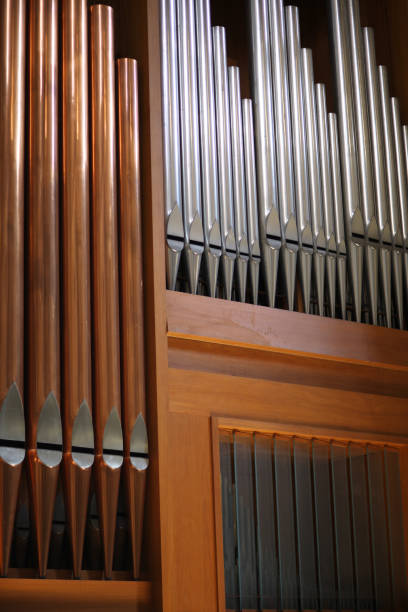 istock Copper and silver organ pipes 1141893965
