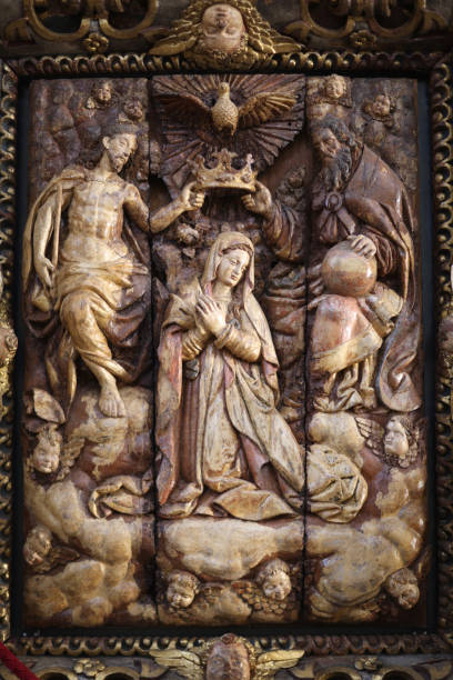 istock Fragment of bas-relief in Catholic basilica 1141894073