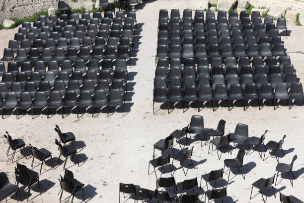 istock Ancient Roman amphitheater with modern armchairs 1141894074
