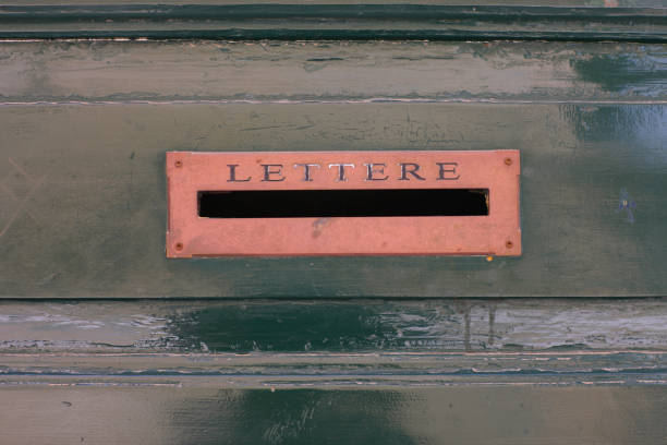istock Metal plate with a slot for the mailbox 1141895417