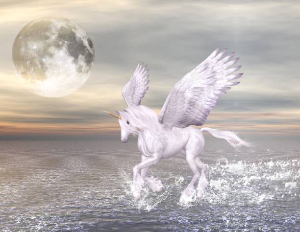 istock Fantasy unicorn in a surreal beach scenery 1141898360