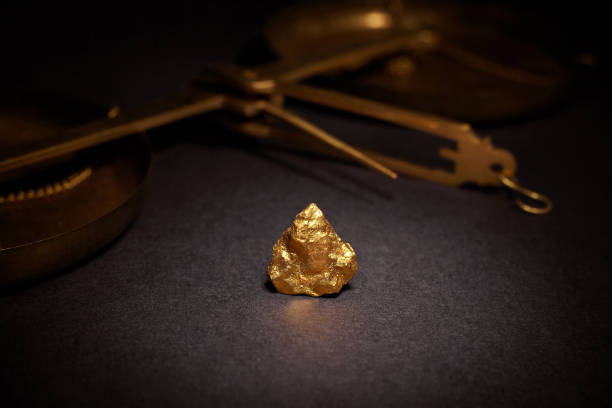istock Closeup of big gold nugget 1141899747