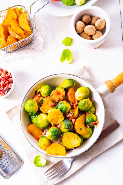 istock Roasted Brussels sprouts with honey and sesame from the oven 1141900981