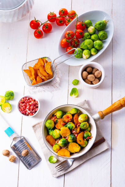 istock Roasted Brussels sprouts with honey and sesame from the oven 1141901950