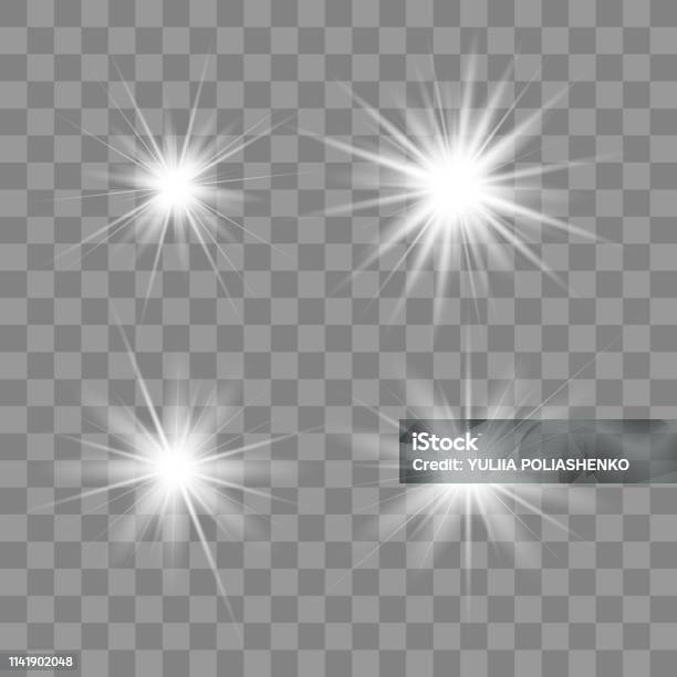 Blup Vector Set Of Glowing Stars Vector Sparks Lens Flare Light Effect Stock ...