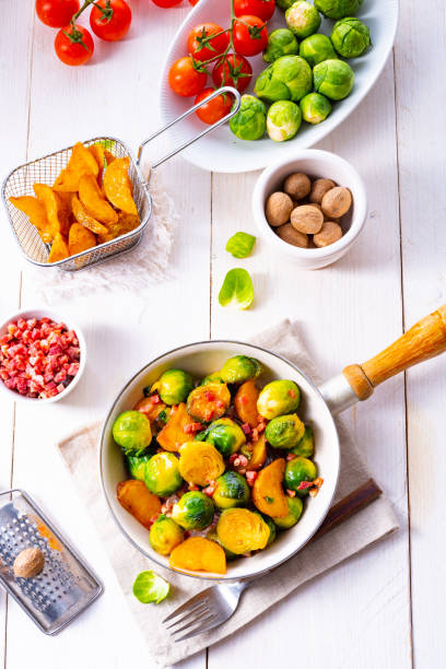 istock Roasted Brussels sprouts with honey and sesame from the oven 1141902189