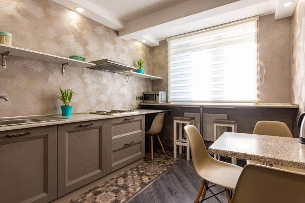 istock Spacious kitchen in an apartment high-rise building 1141912115