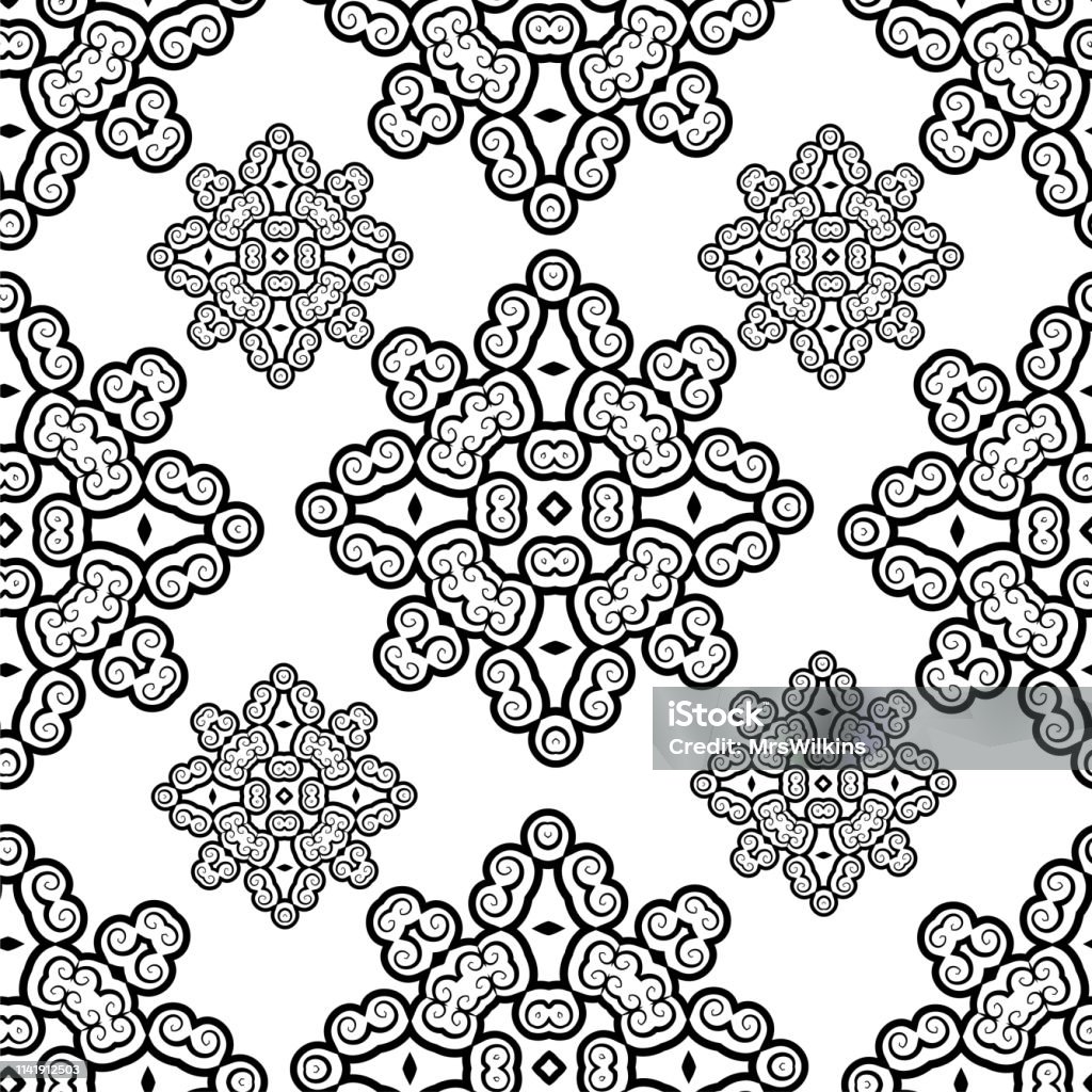 Beautiful retro, vintage, oriental black and white romantic seamless pattern Beautiful retro, vintage, oriental black and white romantic seamless pattern  art Abstract stock vector