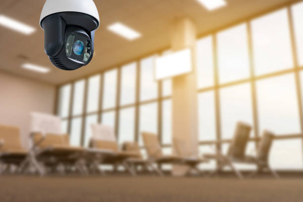 istock Closed-circuit television,Security CCTV camera or surveillance system in   background of Checkpoint - Body and bag Luggage Scan Machine ,Secure Airport Check In,vintage color 1141915176