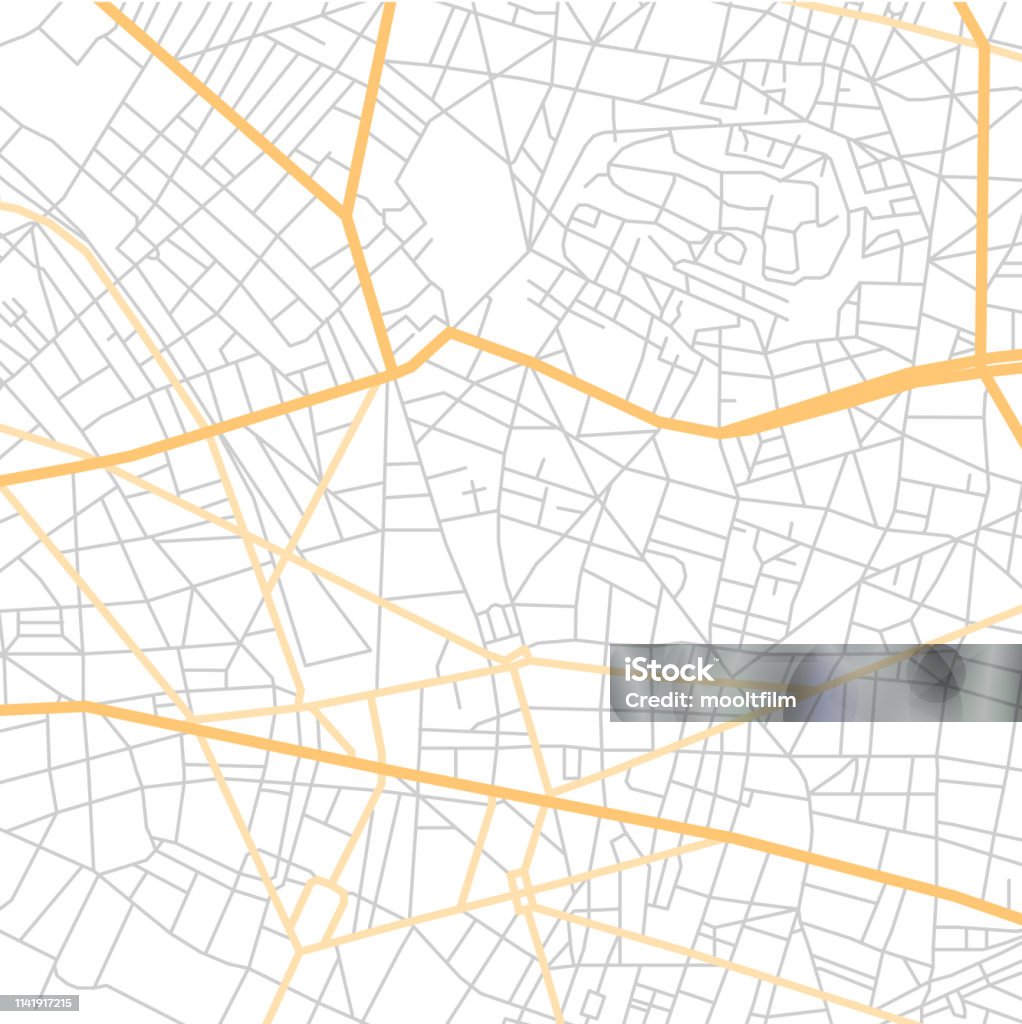 Vector Abstract City Map With Small Pointers Stock Illustration ...