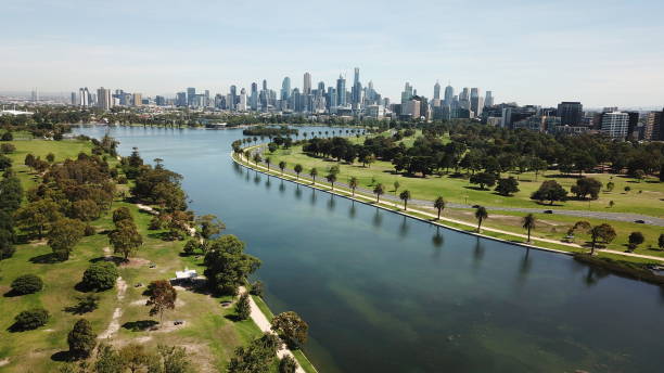 istock Aerial views of Albert Park Lake 1141920106