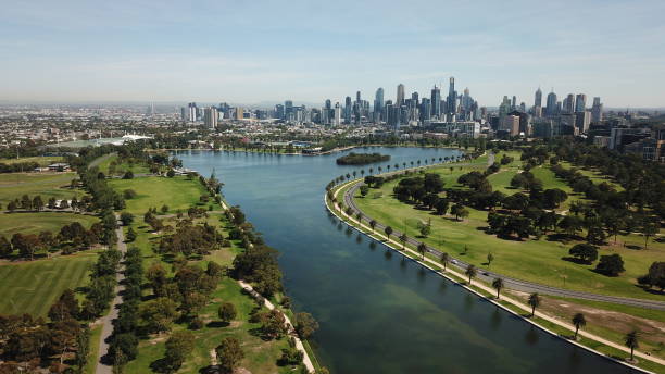 istock Aerial views of Albert Park Lake 1141920249