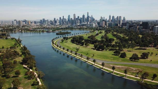 istock Aerial views of Albert Park Lake 1141920342