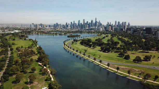 istock Aerial views of Albert Park Lake 1141920606