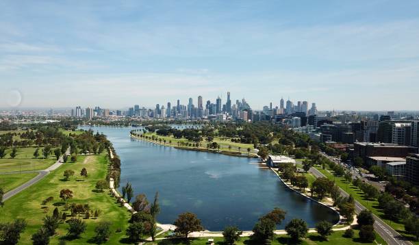 istock Aerial views of Albert Park Lake 1141921046