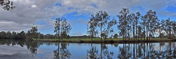 istock Wide angle river panorama Wallamba River Australia 1141924305