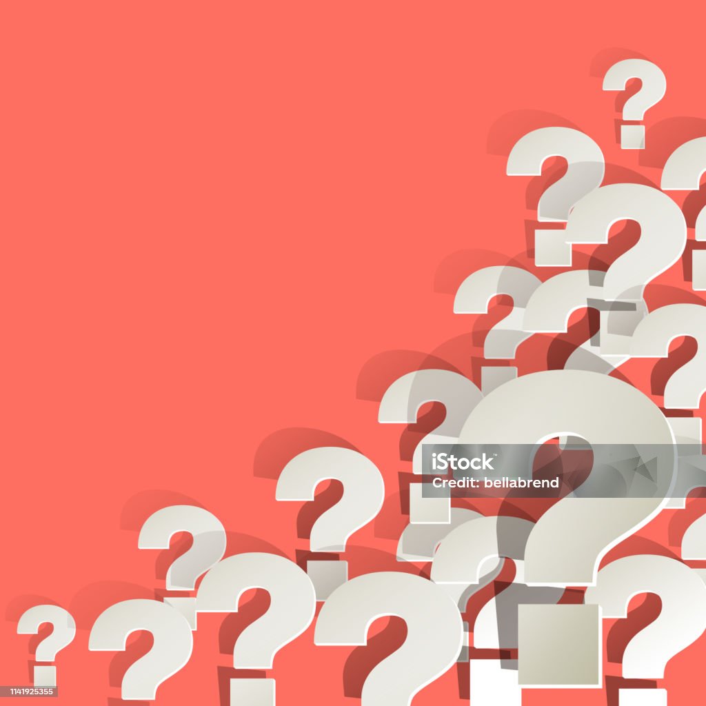 Question Picture Color White Question Marks White In The Corner On A Coral Color Background Stock ...