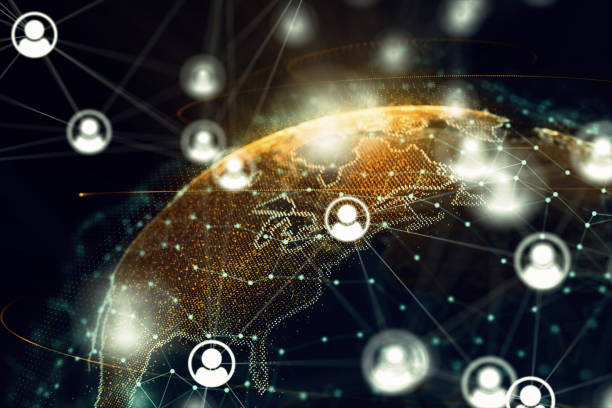 istock Social Network Connection icons on global background 1141925962