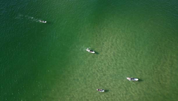 istock Aerial views of stand up paddle boards. 1141931824