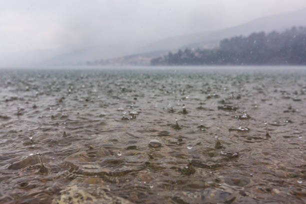 Big raindrops on the sea surface, Croatia
