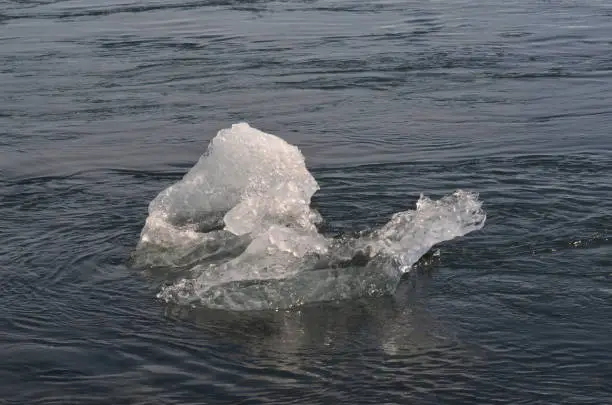 Unique icefloe in the icey waters of Iceland