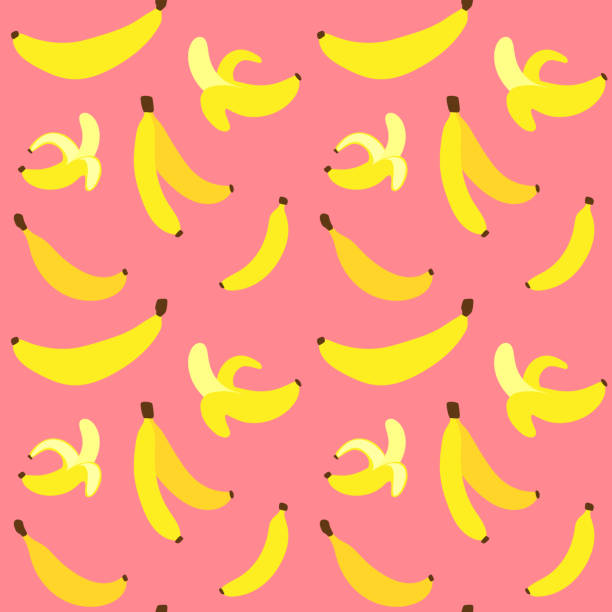 Seamless banana pattern illustration, pink background Seamless banana pattern illustration, pink background. Perfectly usable for all surface pattern projects. banana patterns stock illustrations