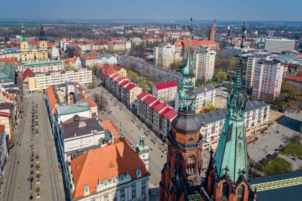 istock Aerial drone view on Legnica town square 1141949945