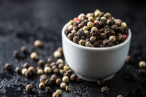 istock Different types of dried peppercorn. 1141953419