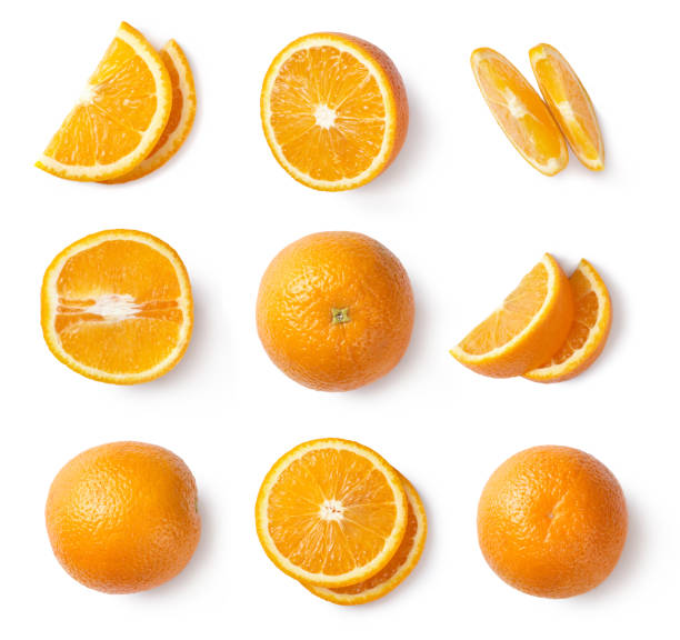 istock A set of oranges isolated on white background. 1141953593