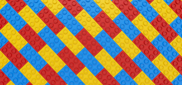 Background from multi-colored parts designer - 3D illustration