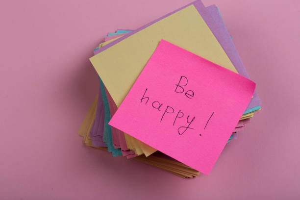 istock Motivational slogan - Text on pink sticker 