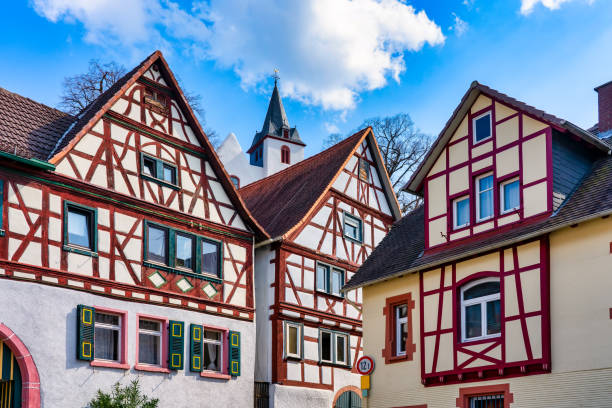 istock Beautiful helped timbered in Zwingenberg on the Bergstrasse, Germany 1141955324